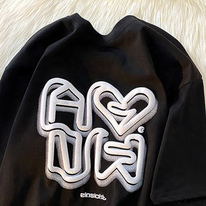 เสื้อเชิ๊ตพิมพ์ลายพัฟใส่ได้ทั้งชายและหญิงเสื้อพิมพ์ลายเสื้อยืดทรงหลวมใส่สบายสำหรับผู้ชายเสื้อผ้าแนวสตรีทแวร์ผ้าคอตตอน100% สำหรับผู้ชายโลโก้ออกแบบได้ตามที่ต้องการ - Product Image 4