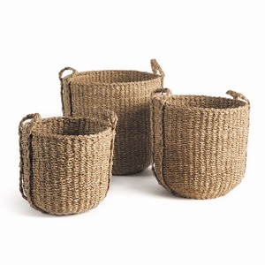 Cesta de hierba marina ecológica de las mejores ventas, accesorios de almacenamiento para el hogar, cestas de hierba marina de paja tejida - Product Image 4
