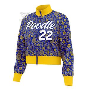 Grecque Sigma Gamma Rho Sorority Vêtements Prêt À Expédier Thème Africain 100% Polyester Brodé Zip Up Crop Jacket - Product Image 1