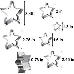 แม่พิมพ์สแตนเลสรูปดาวสำหรับคุ้กกี้และคุ้กกี้ของขวัญเกรดอาหารทนความร้อนเป็นมิตรกับสิ่งแวดล้อม - Product Image 2