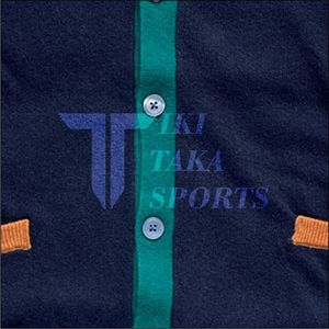 University Unisex Chenille Knitwear <b>Cardigan</b> <b>with</b> <b>Pockets</b> Custom Logo Winter Season Button Decoration Patchwork Pattern - Product Image 2