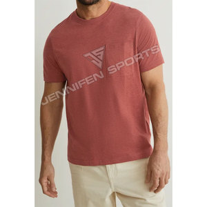 เสื้อยืดผ้าฝ้าย100% ขนาดใหญ่สำหรับผู้ชายเสื้อผ้าเจอร์ซี่คุณภาพสูงมีกระเป๋าหน้าอกคอกลมสั่งทำโลโก้ด้านในป้ายคอ" - Product Image 5