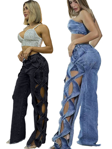 Nouveautés 2025 – Jean évasé slim pour homme, tendance, en denim enduit, effet vieilli, taille mi-haute, style urbain - Product Image 2