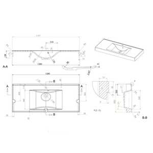 Fregadero de Mármol Recompostado de 120 cm con Lavabo Central, Producto de Primera Calidad - Product Image 2