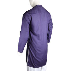 Kurta basique pour homme, coupe ajustée - Violet - Product Image 5
