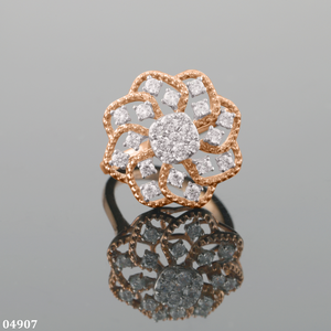 Anillo de Compromiso de Diamante Cultivado en Laboratorio con Diseño Floral, Estilo Silvestre, para Mujer, Oro Sólido de 14k, Certificado, Moderno, para Fiesta de Compromiso - Product Image 6