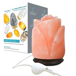 Elégante Mini Fleur de Lotus Lampe au Sel de l'Himalaya Décoration Artisanale Naturelle avec Ioniseur Ultime - Product Image 6