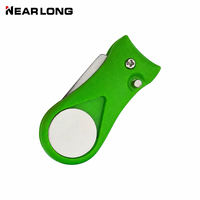 Outil de réparation de divots de golf magnétique à lame escamotable avec marqueur de balle vierge, personnalisable avec logo du fabricant, accessoire de golf pliable pour cadeau