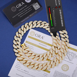 925 argent Sterling 12mm-22mm chaîne à maillons cubains pour hommes Punk rappeur Hip Hop Style glacé Bling collier bijoux cadeau - Product Image 2