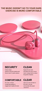 Auriculares de conducción de aire Diseño de oreja abierta Banda para el cuello duradera IPX4 Limitación de volumen a prueba de agua BT v5.3 5H Reproducción 48H Standby - Product Image 3