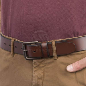 Cinturones de cuero de moda Cinturones de vestir de cuero genuino con logotipo impreso personalizado para hombres - Product Image 6