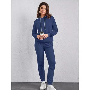 Chándal Informal con Capucha para Mujer, Talla Grande, Diseño de Moda, Estampado, 100% Algodón, Felpa, Transpirable, para Invierno - Product Image 3