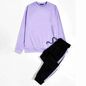 Survêtement de luxe pour hommes, de haute qualité, respirant, coupe régulière, à capuche, décontracté, patchwork, coupe-vent, 2 pièces, grande taille, fitness - Product Image 1