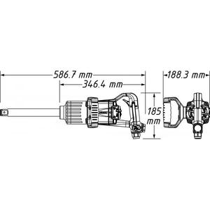Llave de Impacto Neumática Hazet de 1'' con Eje Largo - Product Image 2