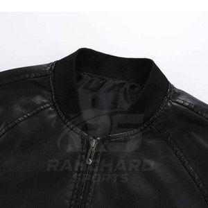 Chaqueta Bomber de Cuero, Elegante, Cómoda, Informal, a la Moda, Chaqueta Bomber de Cuero de Moda, Suave, Moderna, para Uso Diario - Product Image 3