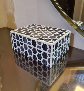 กล่องเก็บเครื่องประดับทำจากไม้และเรซินสีเทาที่เก็บของตกแต่งทำด้วยมือสำหรับเครื่องประดับของที่ระลึกและอุปกรณ์เสริม - Product Image 6