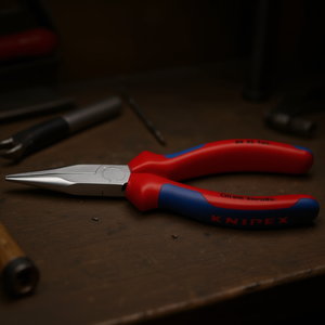 Pince à bec long Knipex avec placage chromé, poignées multi-composants, mâchoires semi-rondes, surfaces de préhension moletées - Product Image 3