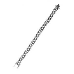 Bracelet tennis en or 14 carats avec pierres en zircon blanc, chaîne gourmet en argent, bijoux plaqués rhodium taille princesse - Product Image 5