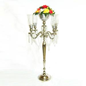 Pièce maîtresse de mariage faite à la main en argent de luxe Candélabre de sol au design unique avec bol de fleurs carré Nouvelle arrivée au prix de gros - Product Image 5