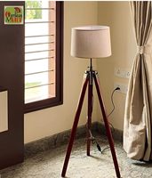Lampe de chevet en bois sur trépied électrique marron Marco Enterprises, lampe de table à commande électronique, portable, chambre à coucher, salon, hôtel, bureau