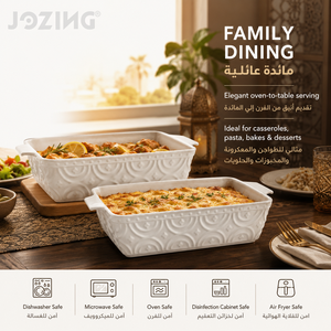 <span class=keywords><strong>Plat</strong></span> à four rectangulaire en céramique blanche JOZING, <span class=keywords><strong>plat</strong></span> à lasagnes gaufré, vaisselle de table, fournisseur de vaisselle, compatible four et lave-vaisselle - Product Image 2