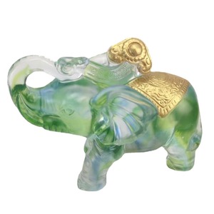 <b>Crystal</b> Colorful Elephant <b>Ornament</b> Small Figurine Lucky Wealth Decoration Living Room Gift Office Wine Cabinet Elephant - Product Image 4