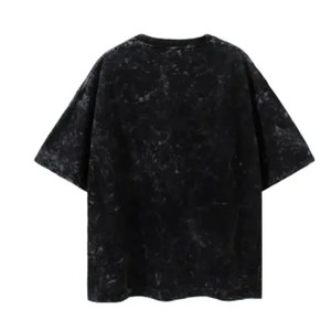 เสื้อยืดสตรีทแวร์โอเวอร์ไซส์พิมพ์ลายโลโก้แบบกำหนดเอง เนื้อผ้าหนา พิมพ์ลาย 3 มิติ แบบวินเทจ ล้างสีด้วยกรด - Product Image 2