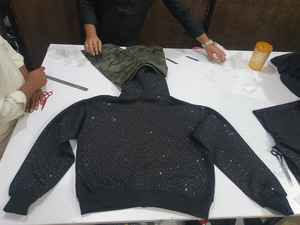 Venta al por mayor personalizado Rhinestone Ninja pasamontañas sudaderas con capucha hechas a mano, sudaderas con capucha de moda de alta calidad para los hombres - Product Image 2