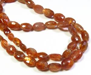 Alta calidad 17 \ "Strand Natural Sparkle Orange Sunstone 7-14mm Cuentas facetadas Gemas africanas sueltas inspiradas en cuentas de corte ovalado - Product Image 5