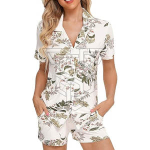 Pijama de Verano para Mujer, Estilo Informal, Talla Personalizada, con Decoración de Bordado a Máquina, MOQ Bajo - Product Image 1