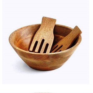 Accessoires de cuisine les plus vendus : Ensemble de saladiers en acacia, écologiques, compatibles lave-vaisselle, ustensiles de cuisine, fabriqués en Inde - Product Image 2