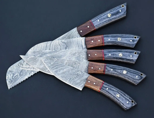 Ensemble de couteaux de chef faits à la main en acier au carbone 5 pièces rasoir tranchant à haute teneur en carbone forgé personnalisable en gros durable multifonction - Product Image 3