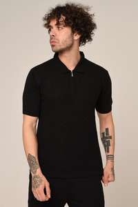 High Quality Men's Summer Casual Short-Sleeved for Polo Shirt 100% Cotton Embossed Ribbed Knit <b>Top</b> Lapel <b>Burgundy</b> Sweaters Knitw - Product Image 5