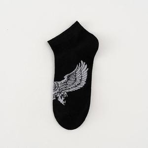 Chaussettes pour hommes en coton à imprimé animal, style universitaire, dessin animé noir et blanc, panda, lion, aigle, tigre, loup, chaussettes courtes de sport, hip hop pour homme - Product Image 3