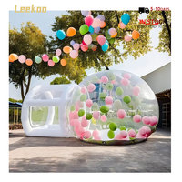 Maison à bulles gonflable à ballons avec trampoline et dôme transparent en PVC avec souffleur