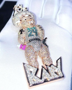 Pendentif personnalisé unisexe dessin animé Hip Hop glacé en argent sterling 925 Moissanite diamant vente en gros de haute qualité prix d'usine - Product Image 4