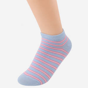 Unze London Women's MAYA Cotton <b>Socks</b> Breathable Striped Embroidered Nylon <b>Soft</b> Heat Resistant One for Daily Summer Print Body - Product Image 1