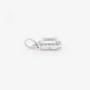 Pendentif en argent sterling 925 avec aquamarine naturelle, pierre de naissance de mars, serti à griffes, collier cadeau pour elle - Product Image 2