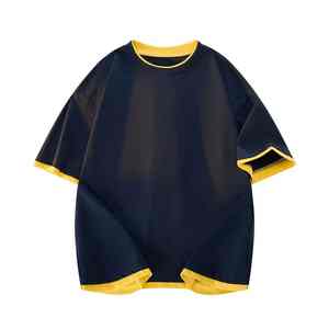 เสื้อยืดแขนครึ่งแบบกำหนดเองระบายอากาศได้ดีเสื้อยืดบล็อกสีผ้าฝ้ายน้ำหนักเบา - Product Image 6