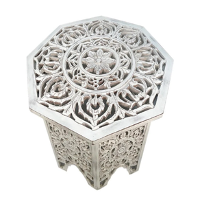 Handmade Antique Styled Retro <b>Wooden</b> Coffee <b>Table</b> Carved Accent Metal Craft with Unique Coffee <b>Table</b> Design - Product Image 1