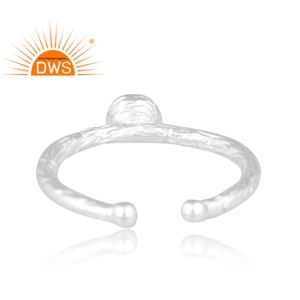 Best Quality Fine Sterling Silver Natural Rainbow Moon Stone Gemstone <b>Adjustable</b> <b>Ring</b> Custom Jewelry Manufacturer - Product Image 4