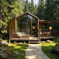 Portes en verre, petites maisons préfabriquées économiques de 40 m2, maisons mobiles à une chambre