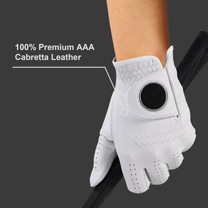 Gants de golf en cuir Cabretta avec logo personnalisé Accessoire de golf main gauche en cuir A + de qualité supérieure à fort impact - Product Image 5
