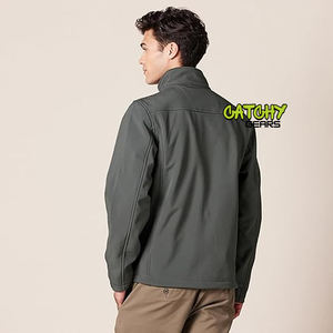 Chaqueta Softshell hecha a medida al por mayor, tela ligera y duradera a prueba de viento e impermeable para uso en exteriores - Product Image 3