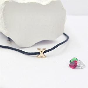 สร้อยข้อมือตัวอักษรเริ่มต้นสีทอง18K 14K 9K และจี้สร้อยคอจี้ดีและเสน่ห์สำหรับผู้ชายผู้หญิง A-Z 26ชื่อย่อทุน - Product Image 1