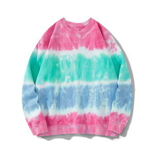 Sudadera de Manga Larga con Cuello Redondo y Estampado Tie-Dye para Hombre, con Logotipo Personalizado, 100% Algodón Orgánico, Impresión Digital - Product Image 1