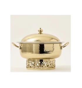 Casserole design en acier inoxydable faite à la main avec couvercle finition blanche 20cm de diamètre écologique et durable pour les événements de mariage Hotpot - Product Image 3