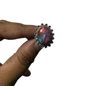 Vente en gros de bague de mariage pour femme en argent sterling massif 925 classique taille ovale huître naturelle turquoise pierre précieuse serti de lunette pour - Product Image 1