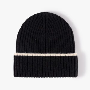 Bonnet en tricot de style urbain, chaud, doux, confortable, doublé en polaire, bonnet extensible, élégant, pour l'extérieur, par temps froid - Product Image 3