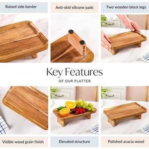 Plato elevado de madera para decoración y comida, plato elevado de madera multiusos, plato elevado de madera para servir - Product Image 6